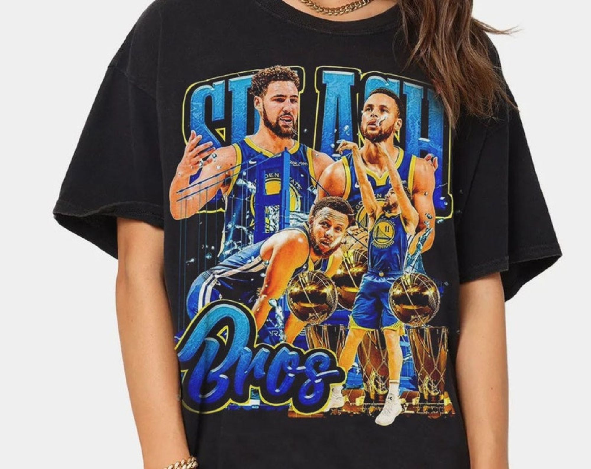 Klay Thompson Steph Curry Kevin Durant Cartoon Golden state shirt