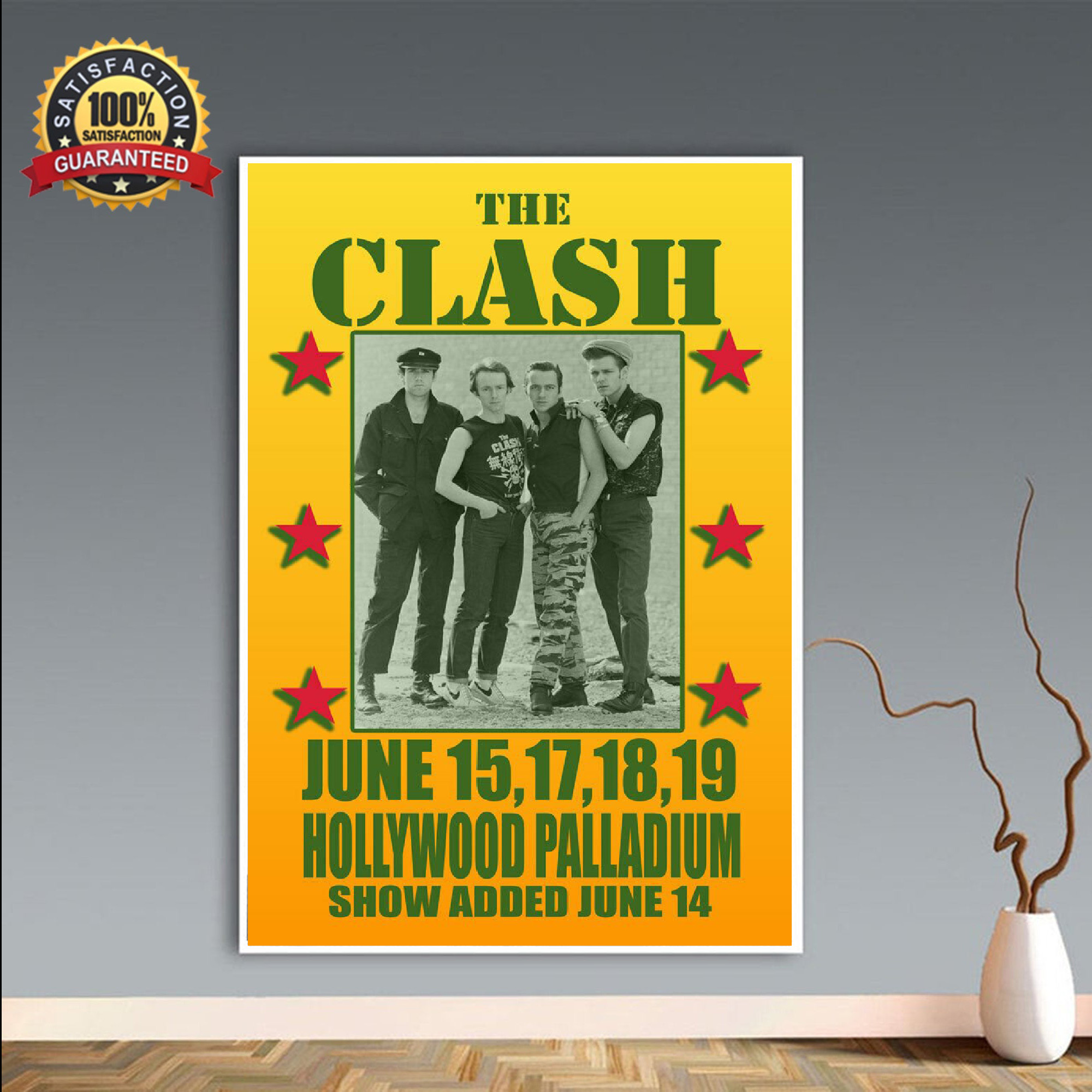 Vintage The Clash Poster No Frame The Clash Band Art Print Band Home Decor Band Music 80s