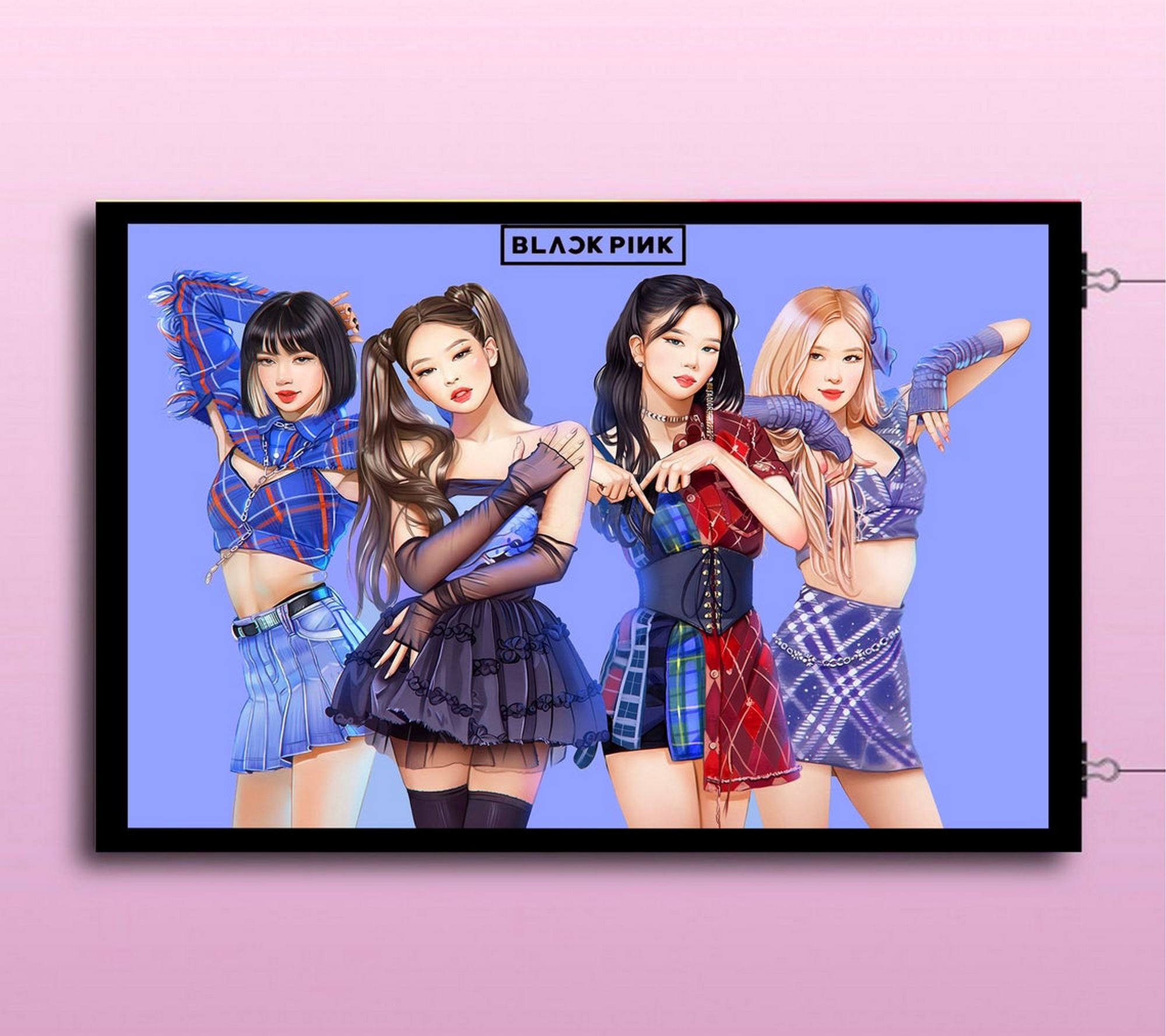 Black Pink Poster, Kpop Wall Art, Korea Poster No Frame, Gift Lover  Blackpink BD735