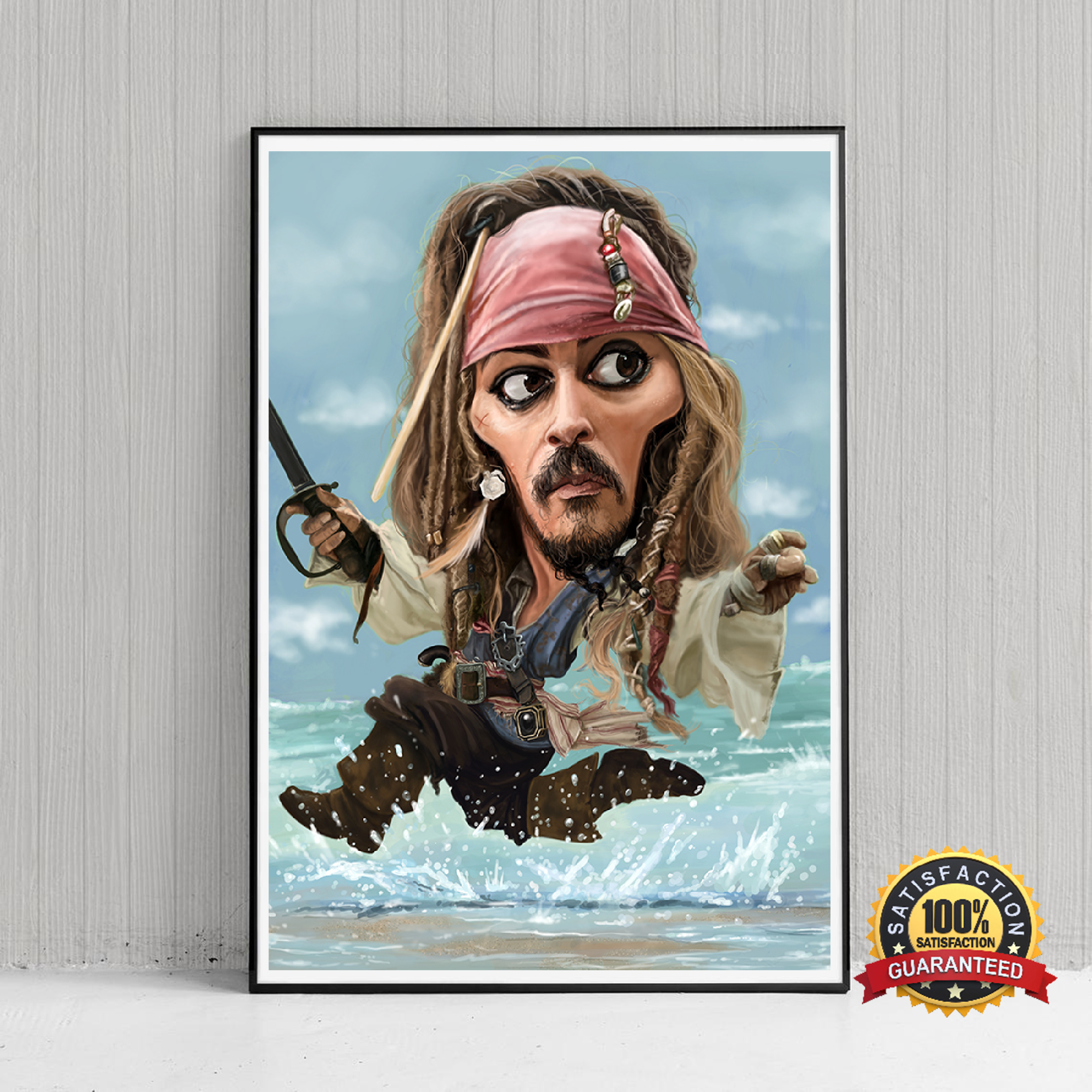 Jack Sparrow Funny Poster, Pirates of the Caribbean Funny Print, Johnny Depp  Home Wall Decor