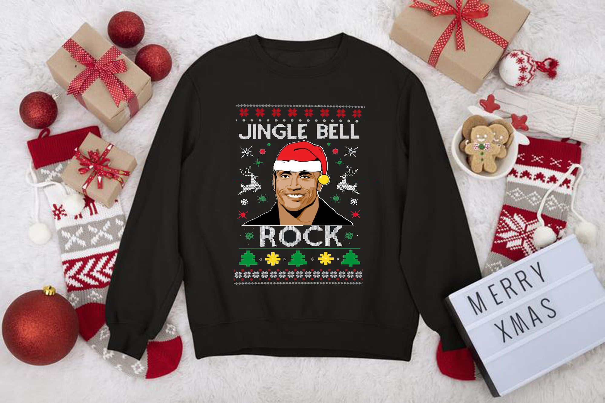 Jingle Bell Rock Christmas Ugly Hoodie, Sweatshirt, Gift Christmas Lover,  Holiday Shirt Gift Friends