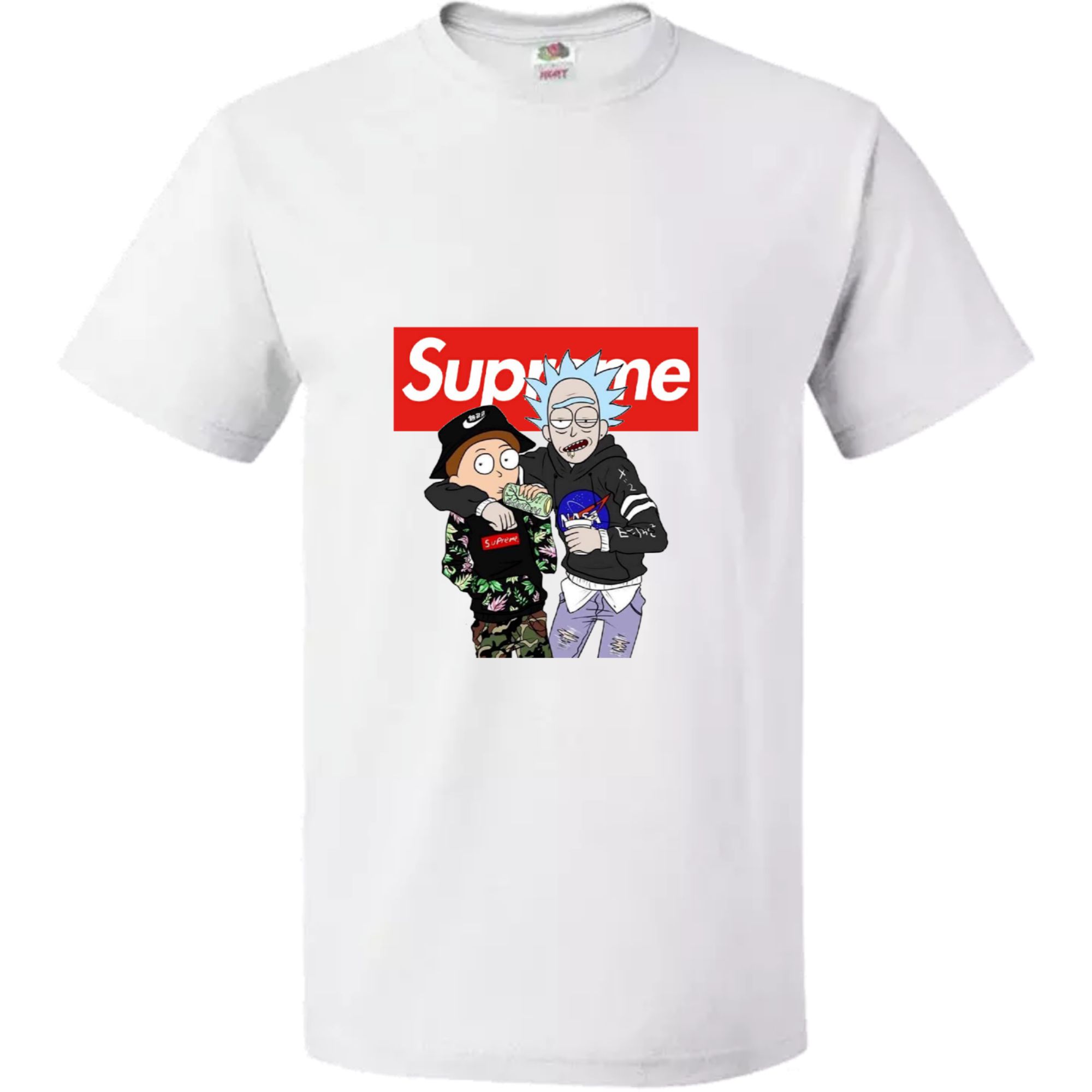 SUPREME RICK AND MORTY NEW T SHIRT NASA SCHWIFTY FUNNY ICONIC NETFLIX TEE