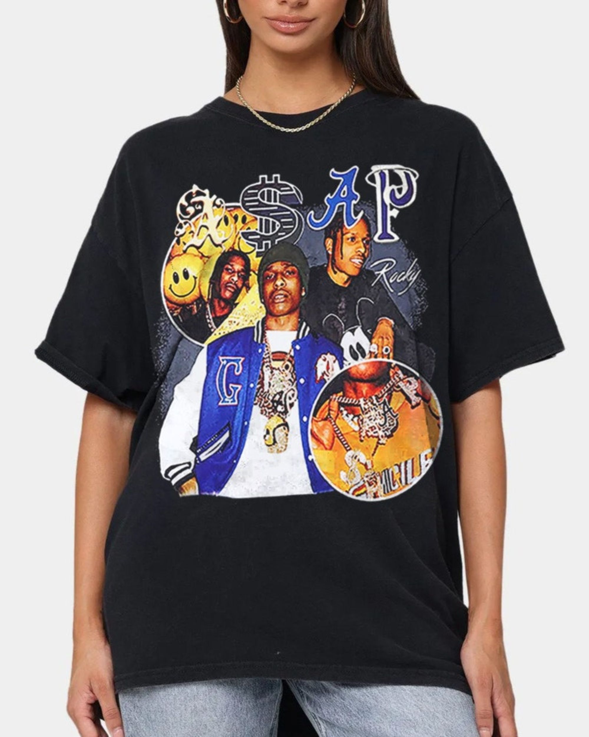 Shaded Se igennem Ældre Asap Rocky Rap T-shirt, 90s Retro Vintage Rap Tee, Hip Hop Men's Women  Unisex Shirt