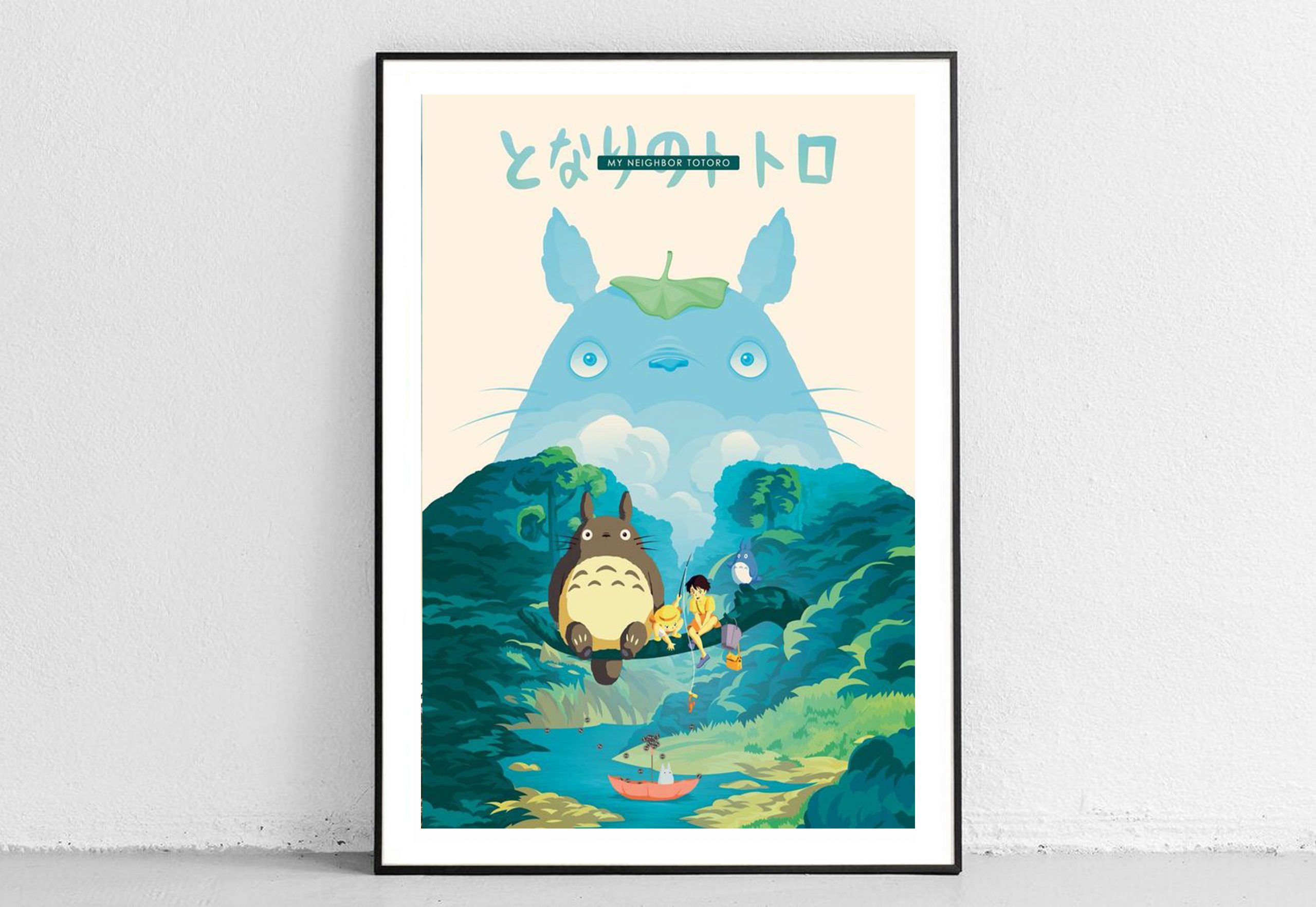  onthewall My Neighbour Totoro Studio Ghibli Poster Art Print,  White, 30 x 40 cm: Posters & Prints