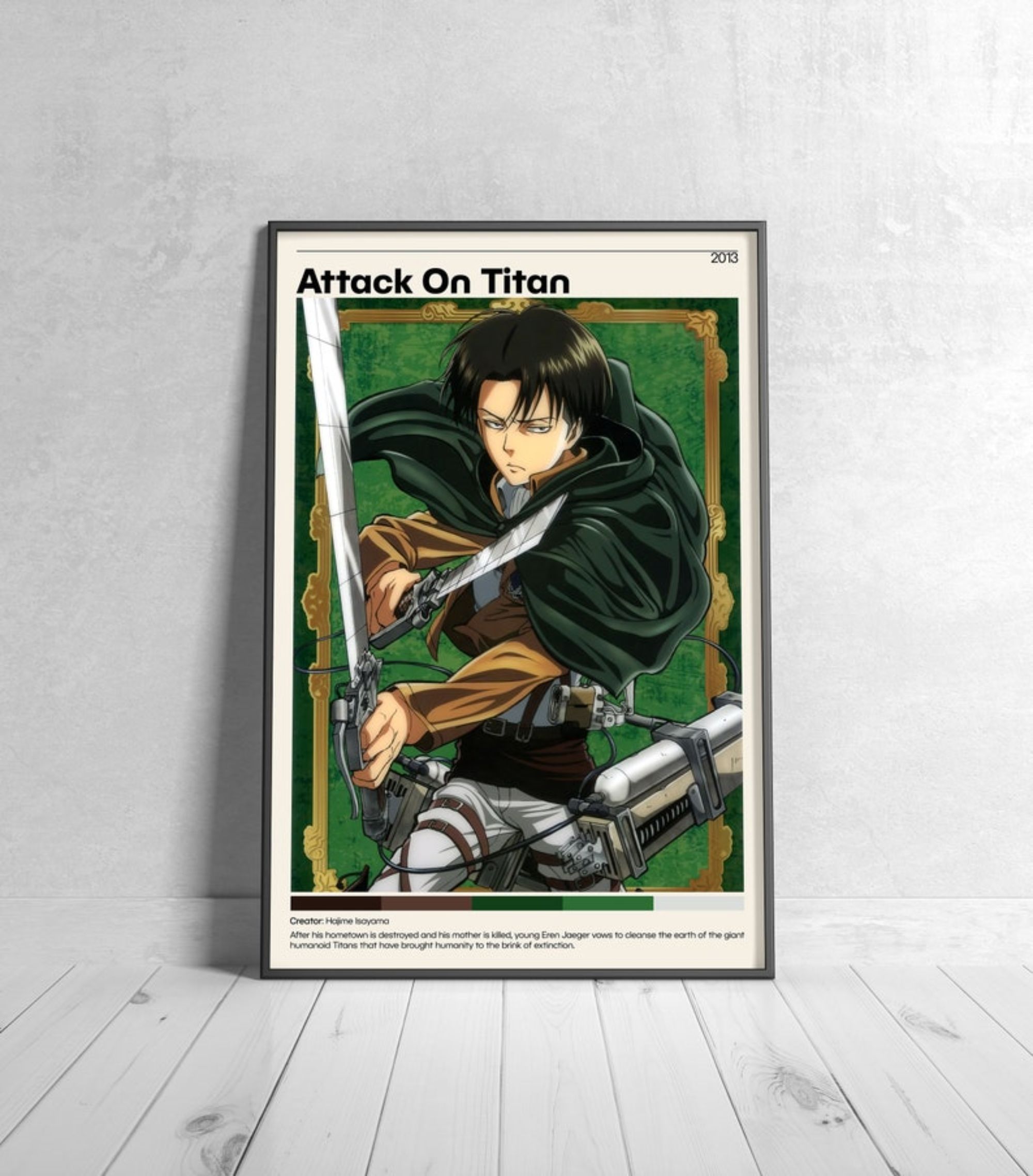 attack on titan anime poster levi ackerman minimalist anime poster vintage  retro art print custom anime poster wall print home decor