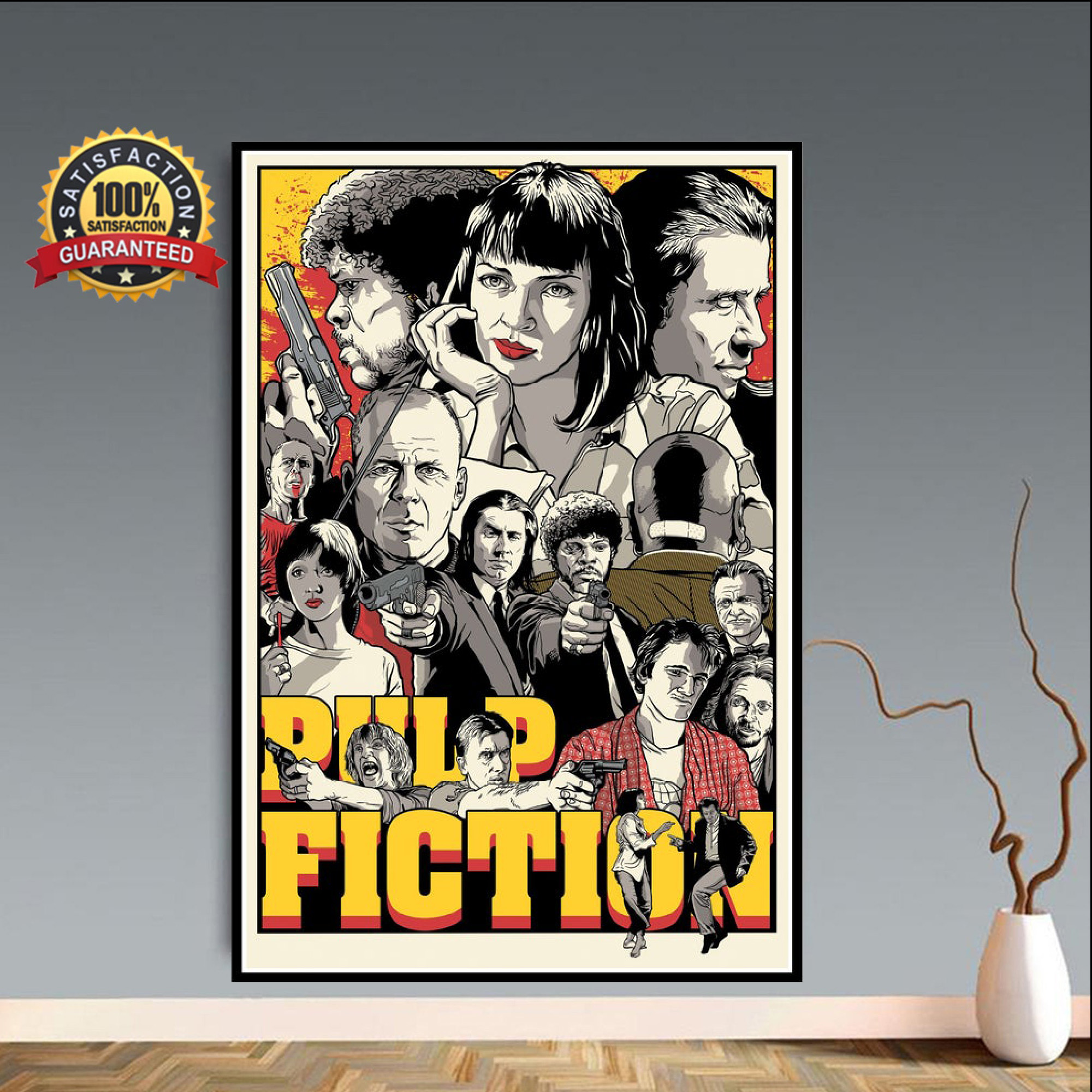 Pulp Fiction Poster Art Print, Tarantino Poster Print, Movie Print