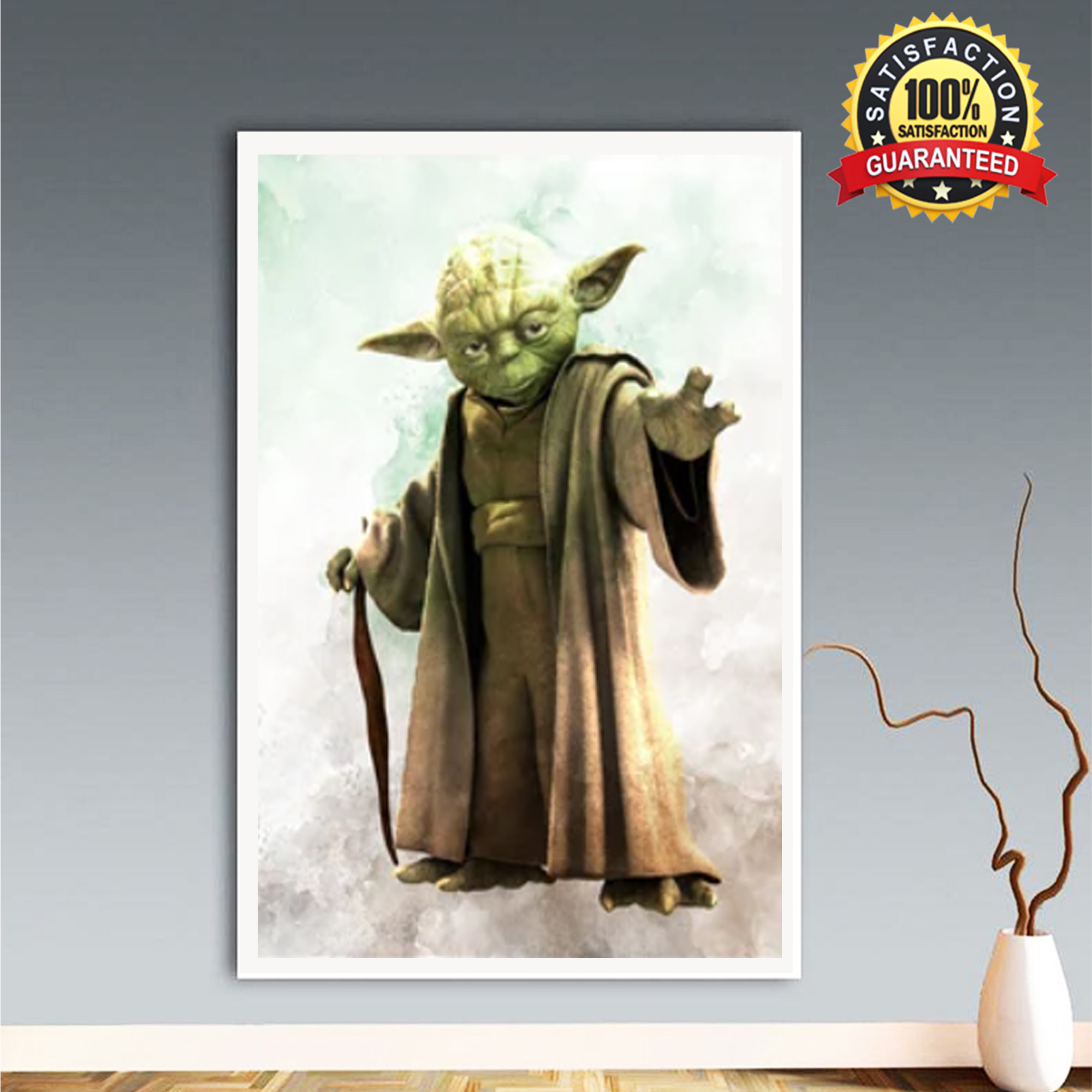 Yoda The Mandalorian Star Wars Poster Digital Jedi Printable Wall Art  Watercolor Lightsaber Download Movie Prints Home Hero Character