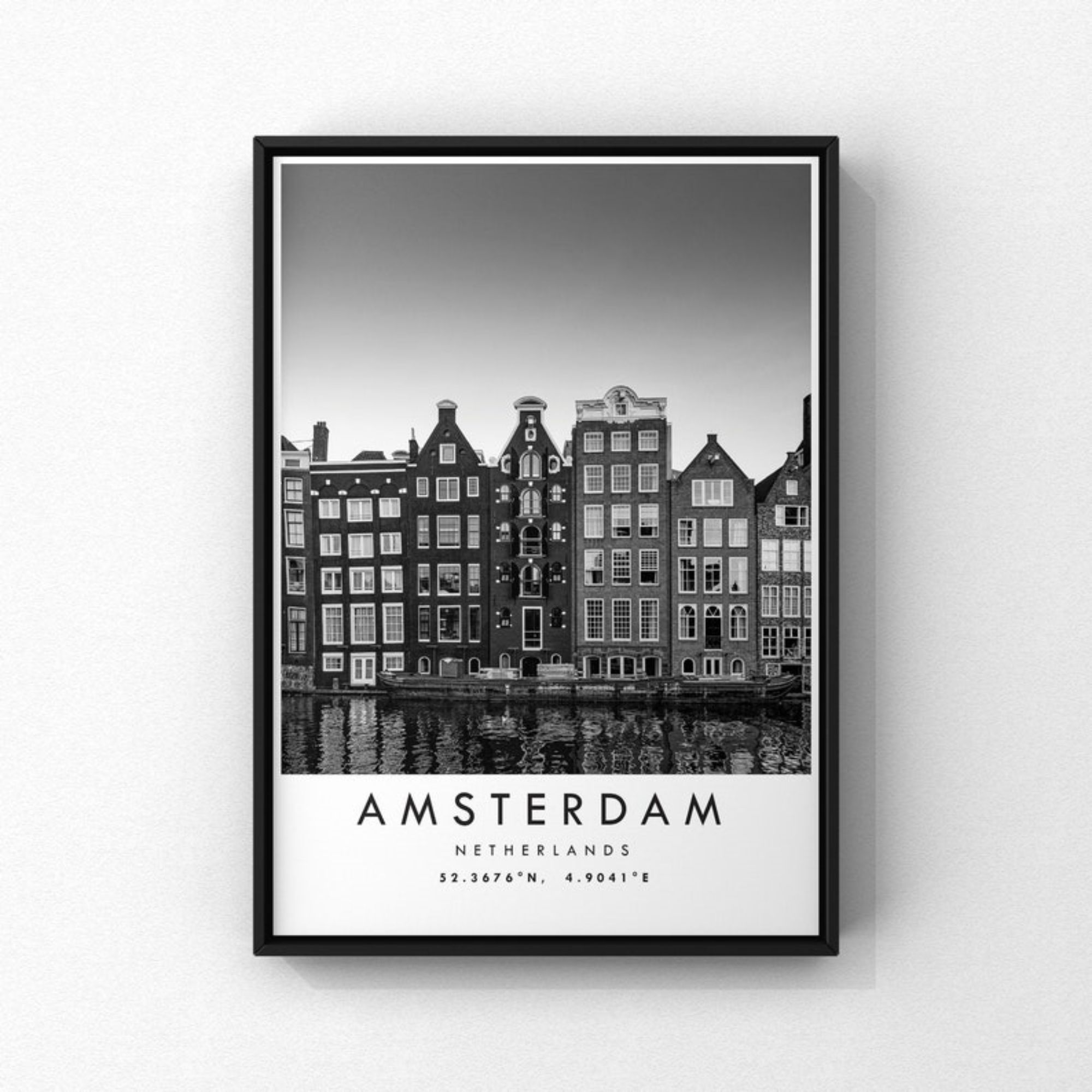 amsterdam travel print netherlands poster black and white print ...