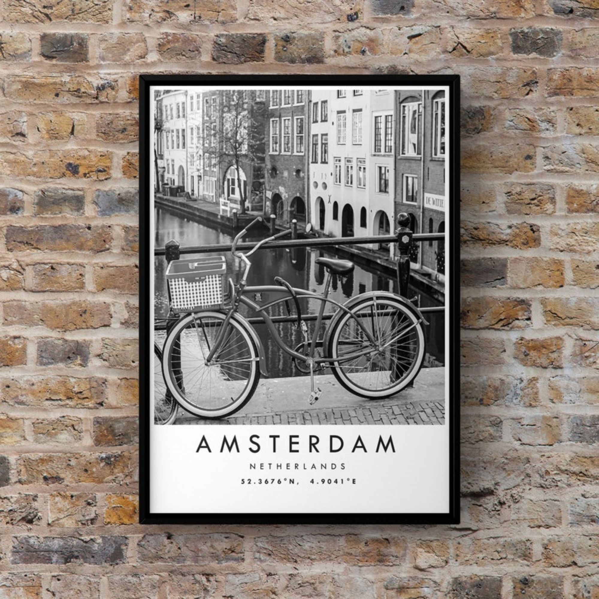 amsterdam travel print netherlands poster black and white print ...