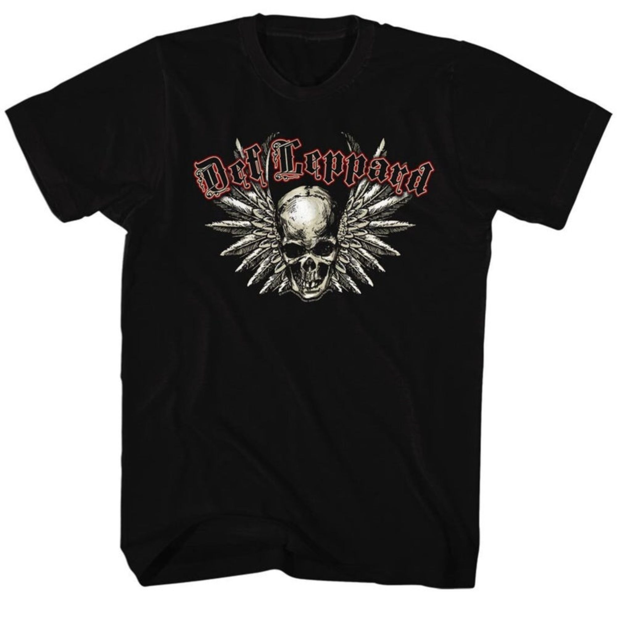 def leppard skull and wings logo black shirts