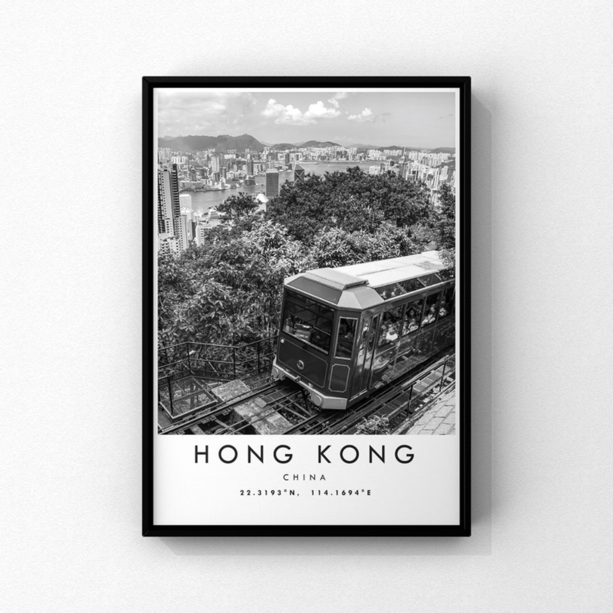hong kong travel print china poster black and white print unique ...