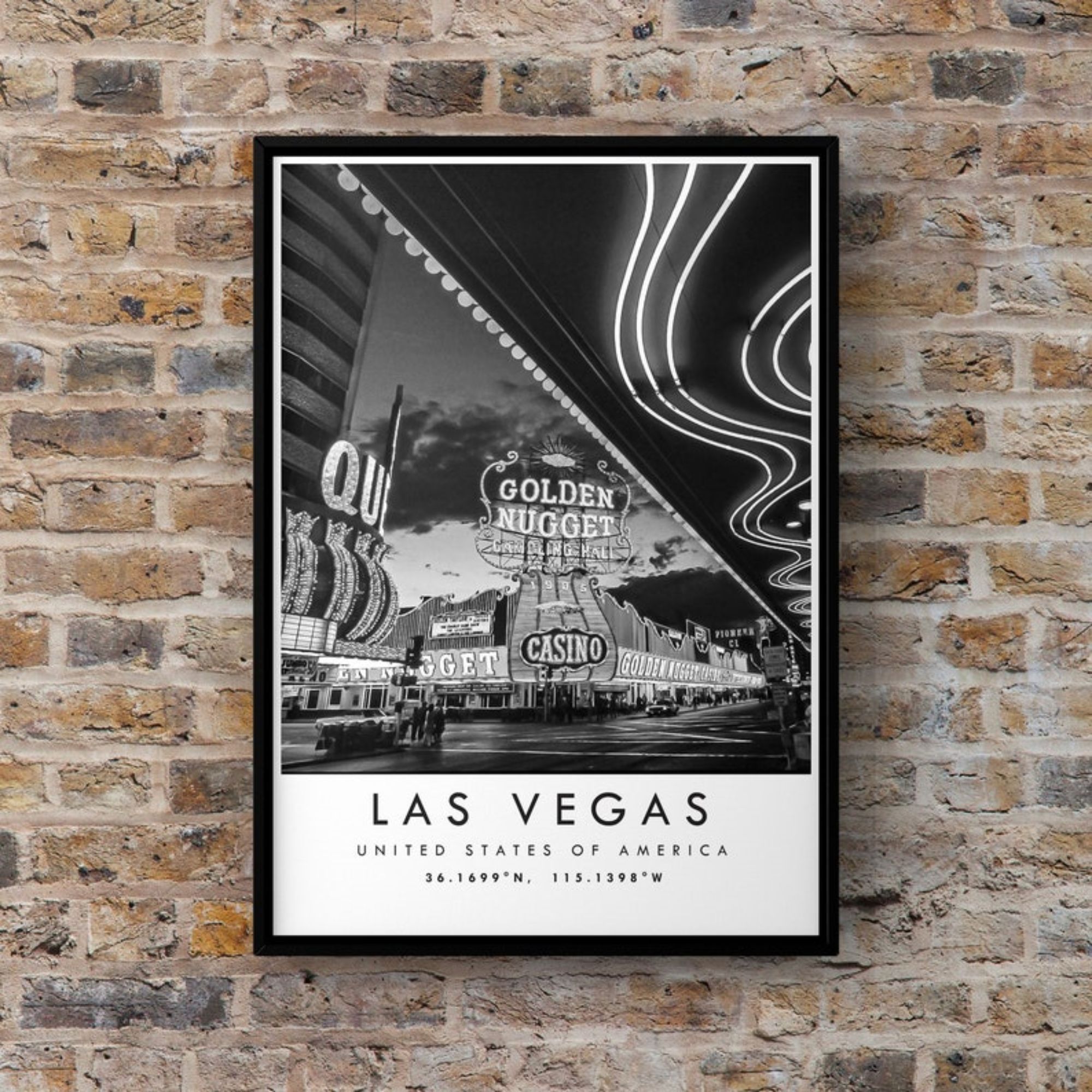 las vegas travel print las vegas poster unique wallart decor black