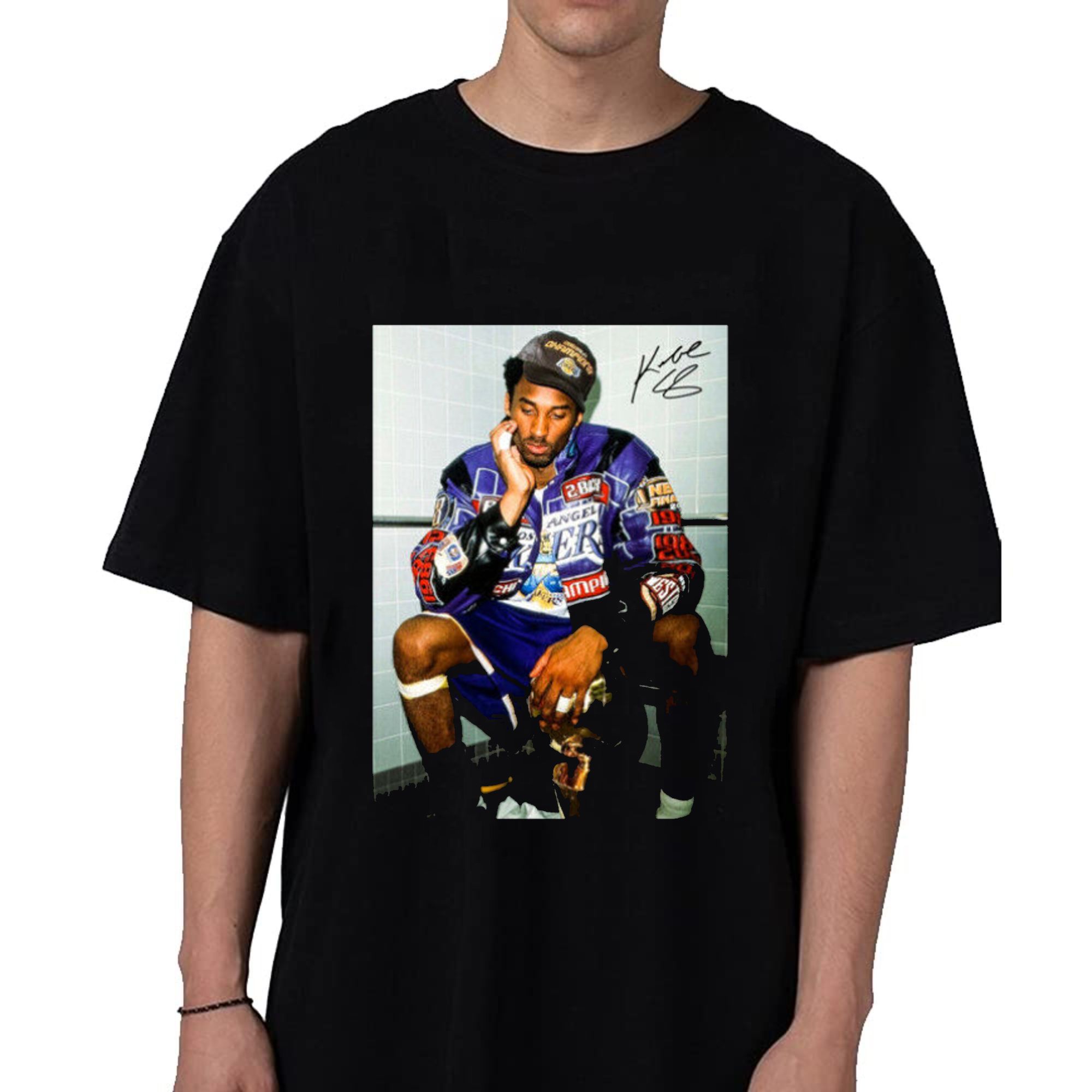 Men's Basketball T-Shirt Commemorate Lakers Kobe Bryant Black