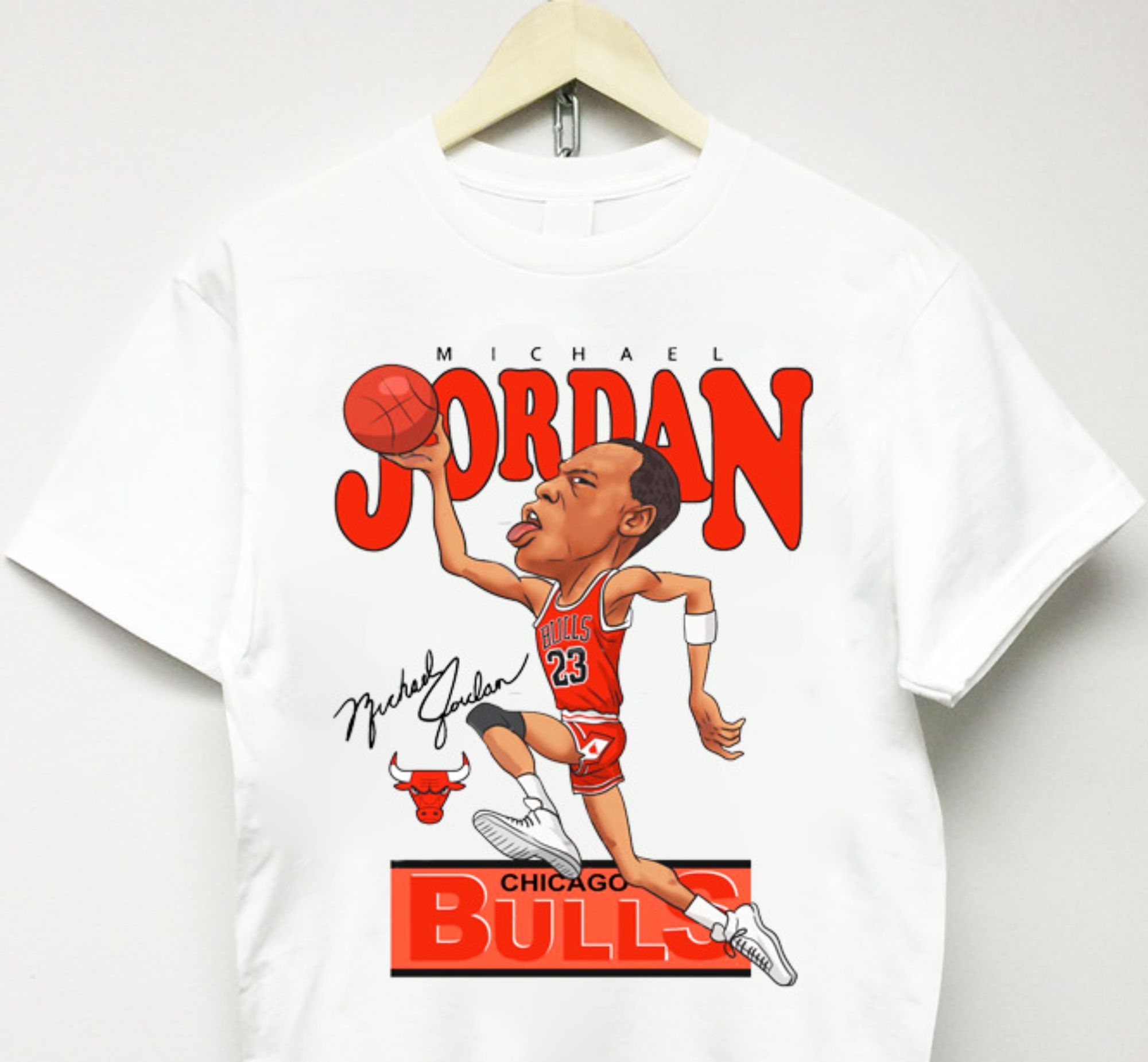Michael Jordan Chicago-Bulls Basketball T-Shirt Funny Cotton Tee Gift Men