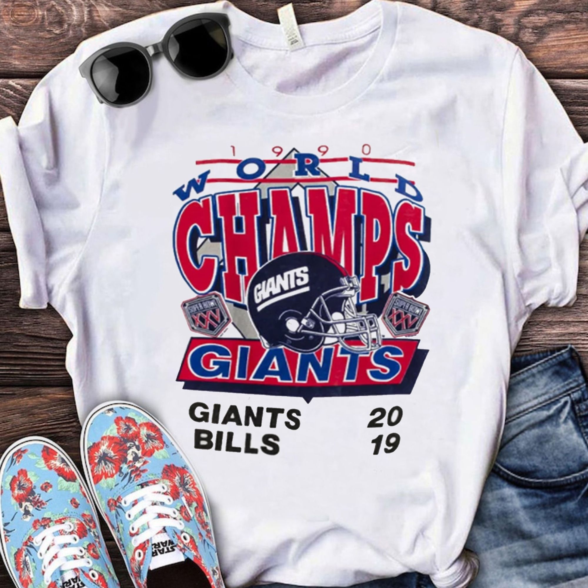 Vintage 1990 Super Bowl World Champions New York Giants T-Shirt, 1990 World  Champs Shirt, NY Giants Football Team Shirt, Anniversary Gift
