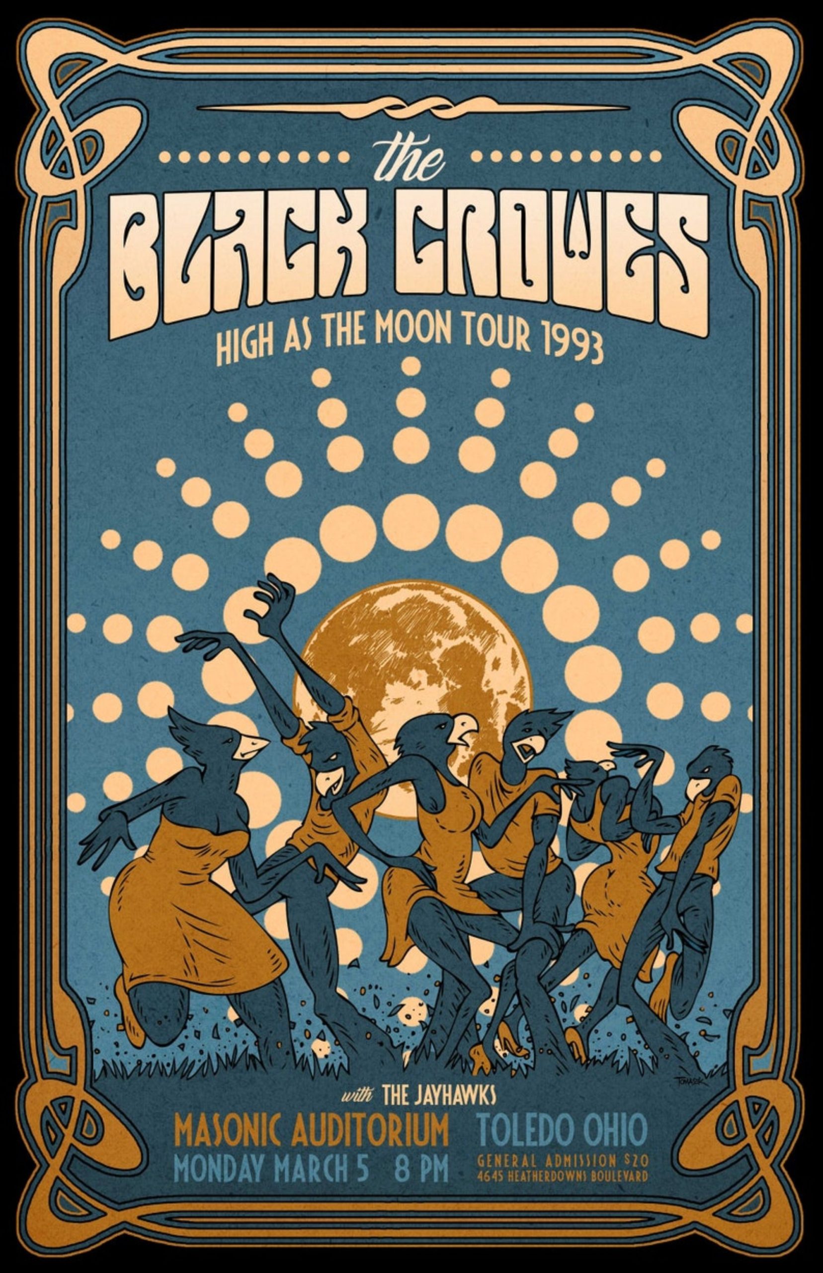 black crowes 1993 tour poster