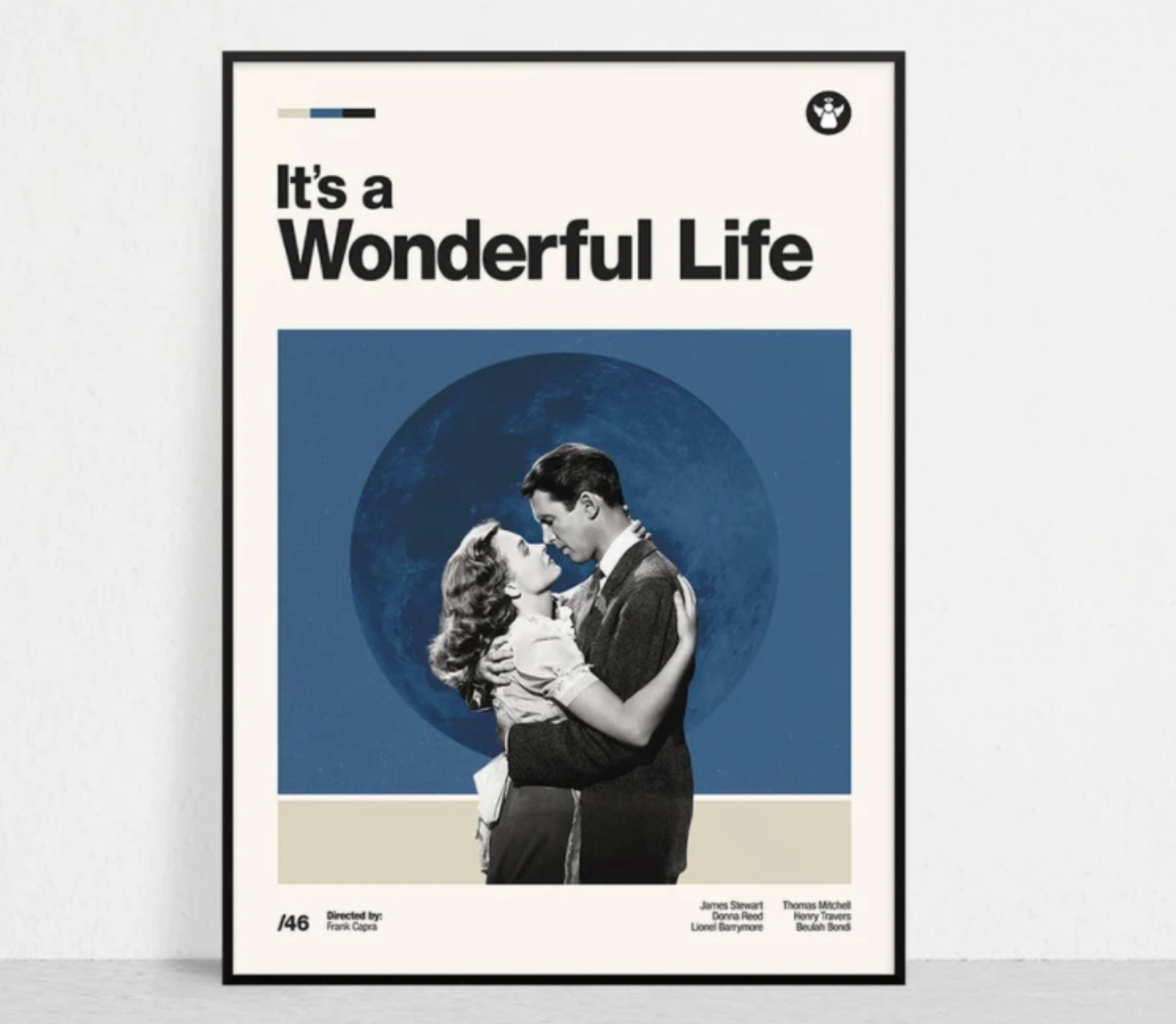Fine Art Print It's a Wonderful Life (Vintage Cinema / Retro Movie Theatre  Poster / Iconic Film Advert)