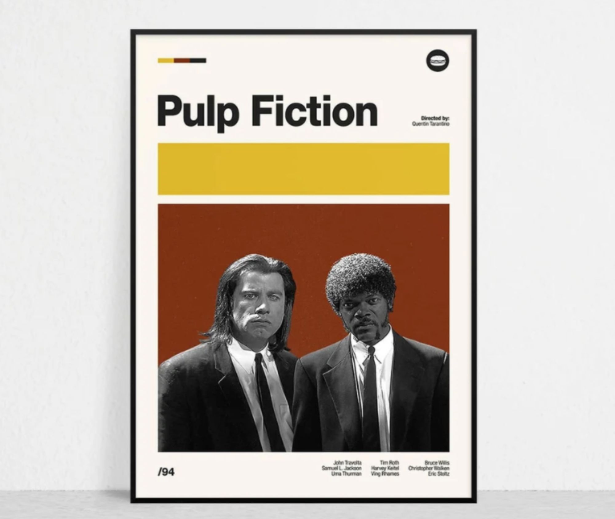 Pulp Fiction Retro Movie Print Modern Vintage Mid Century Modern Minimalist Movie Art Movie