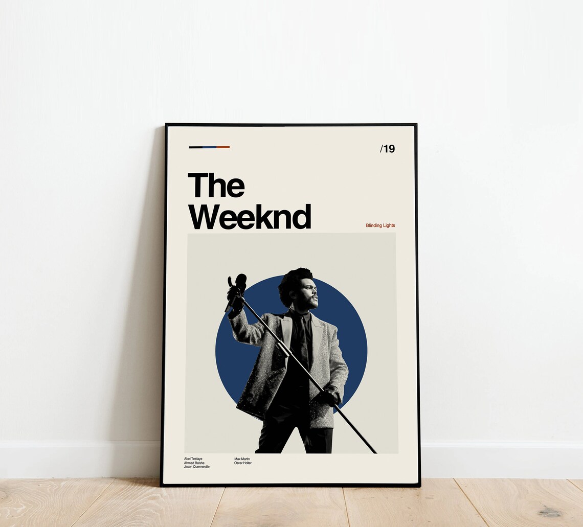 THE WEEEKND – retro modern, vintage inspired Poster, Art Print ...