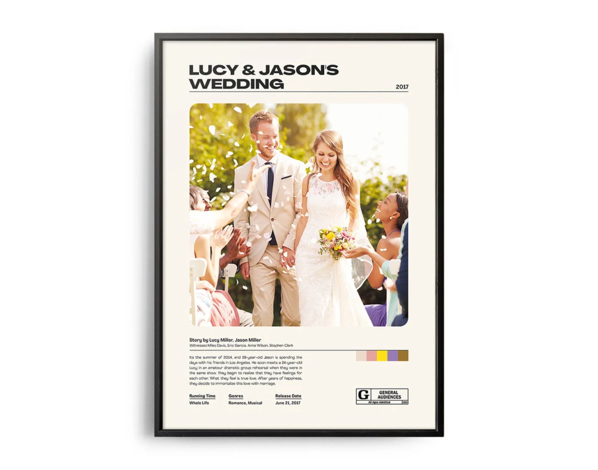 Custom Movie Poster Your Own Movie. Personalised Movie Themed Wedding, an  Unique Gift for a Loved One 